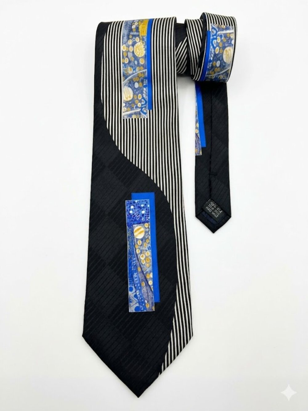 SIGNORI dei SIGNORI 100% SIlk HandmadeNecktie ITALY Blue/Black  EUC